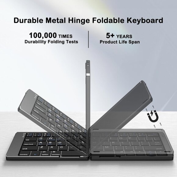 Foldable Wireless Keyboard & Mouse Combo – USB-C Rechargeable – New in Box - Picture 3 of 4